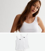New Look 2 Pack White Jersey Vests